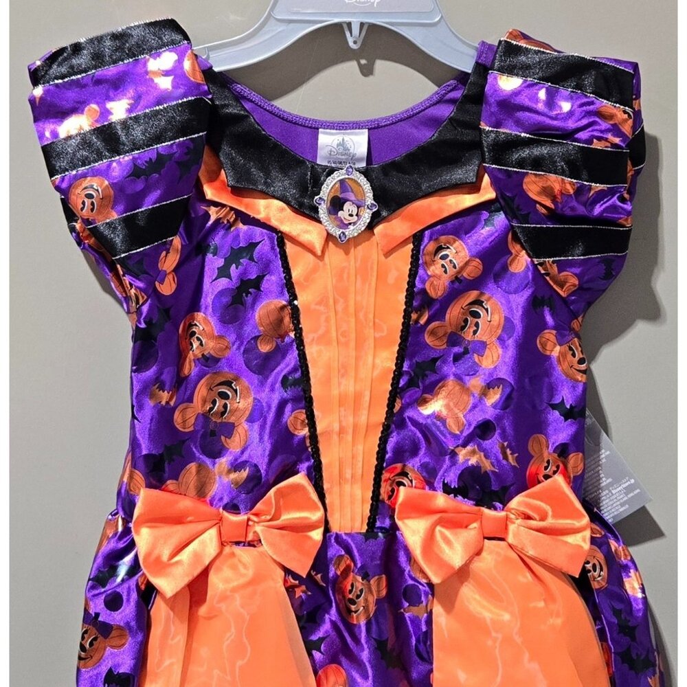 Disney Minnie Mouse Purple & Orange Witch Halloween Dress -- Size 9/10 Large - Picture 4 of 11